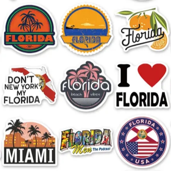 10/$10 Florida Cocoa Beach Ocean Beach Coastal Palm Phone Laptop Decal Sticker - Picture 2 of 2